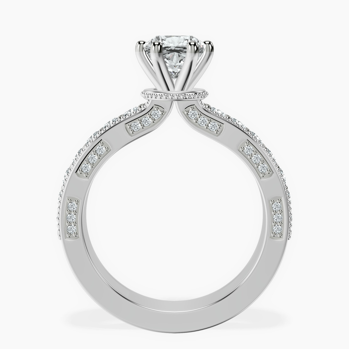 Platinum Regalia Milgrain Lab Diamond Ring side right image one