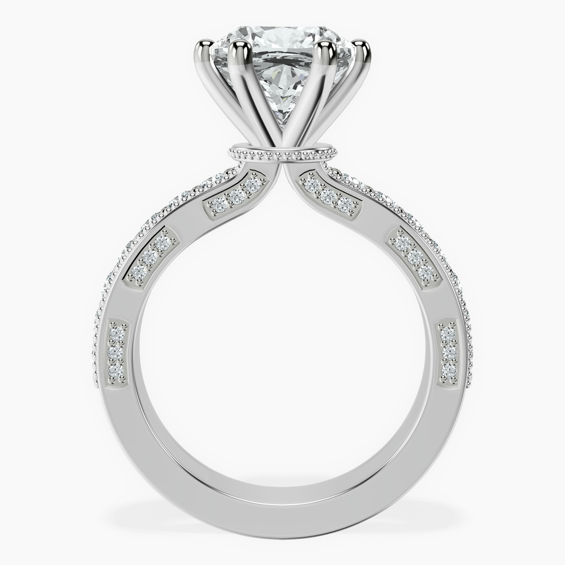 Platinum Regalia Milgrain Lab Diamond Ring side right image one