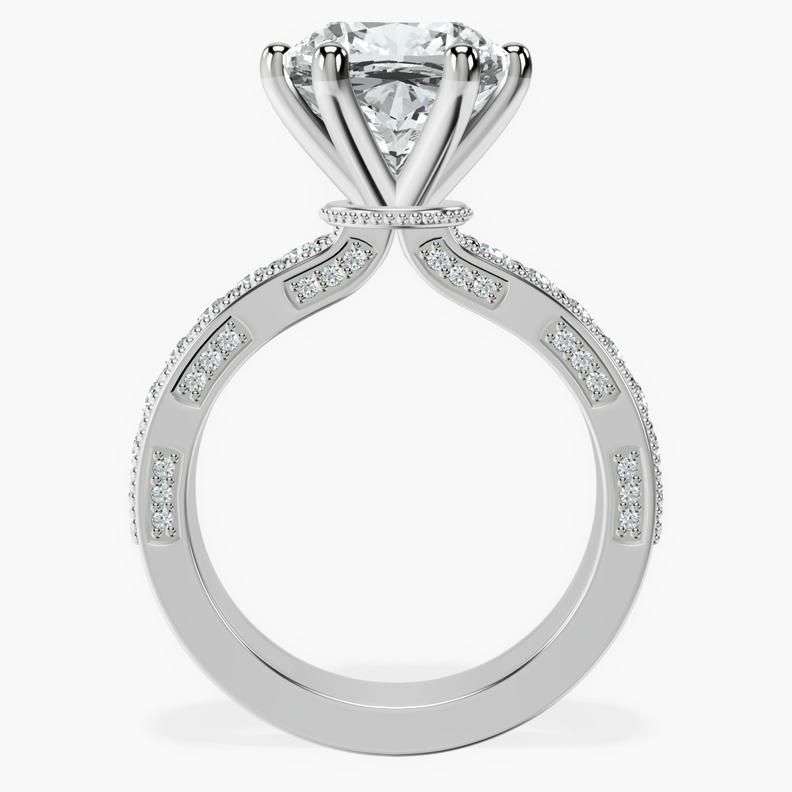 Platinum Regalia Milgrain Lab Diamond Ring side right image one