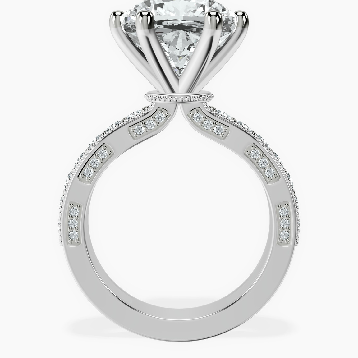 18kt White Gold Regalia Milgrain Lab Diamond Ring side right image one