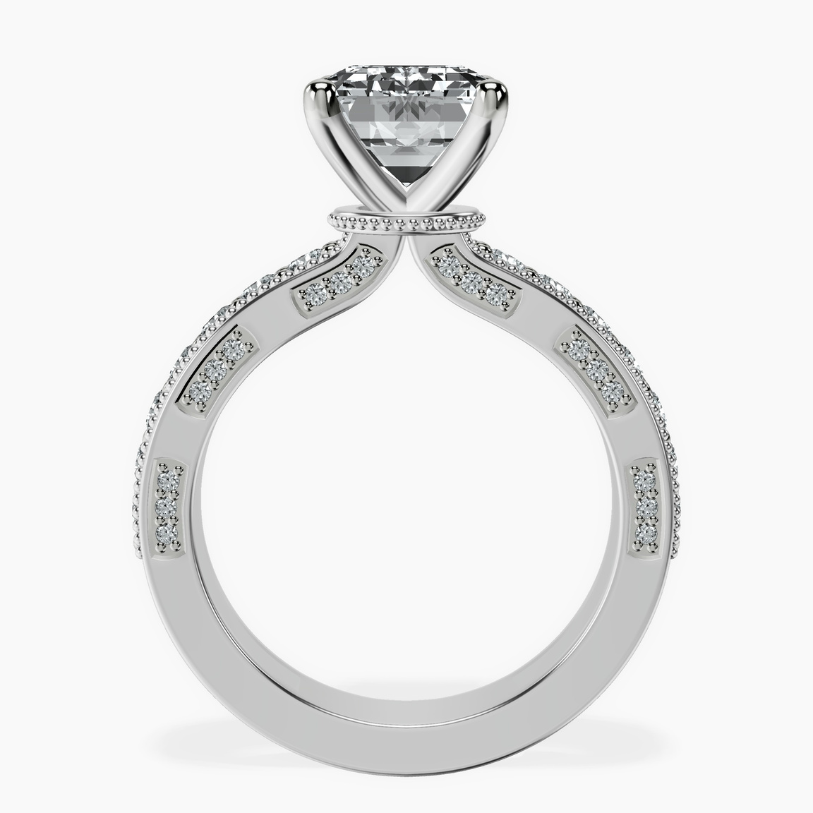Platinum Regalia Milgrain Lab Diamond Ring side right image one