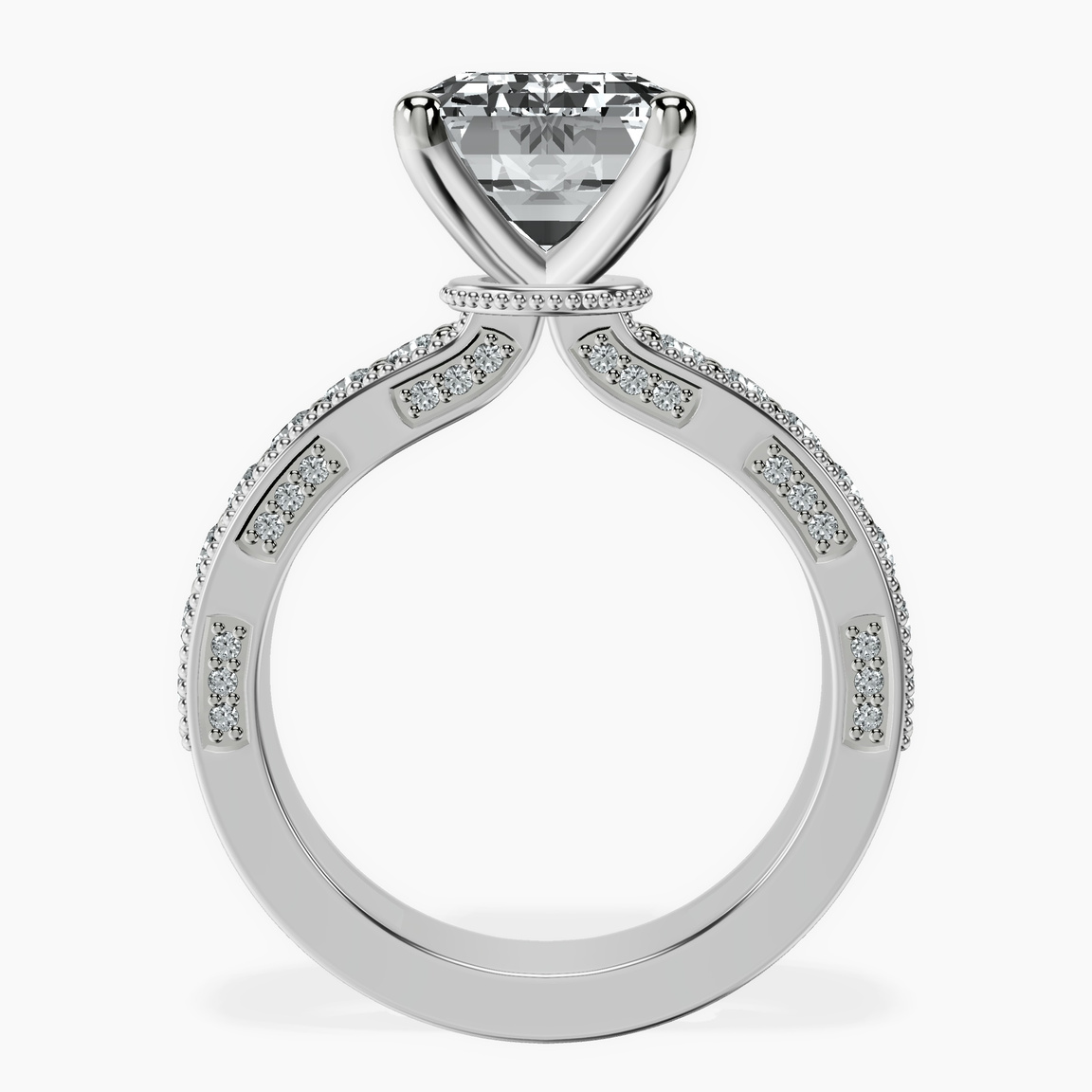 Platinum Regalia Milgrain Lab Diamond Ring side right image one
