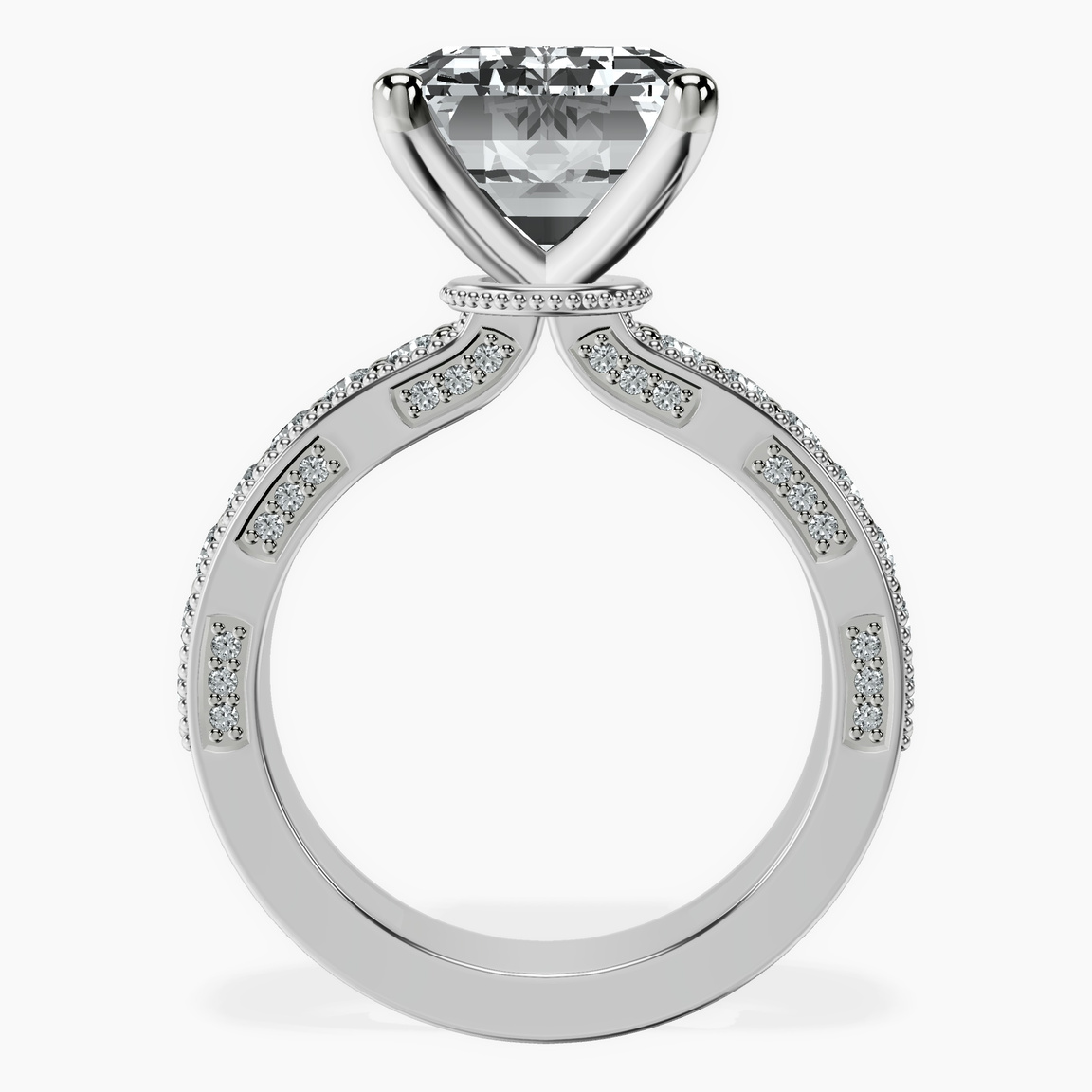 Platinum Regalia Milgrain Lab Diamond Ring side right image one