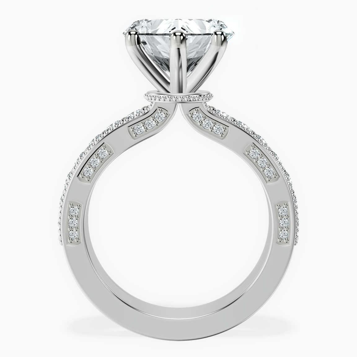 Platinum Regalia Milgrain Lab Diamond Ring side right image one
