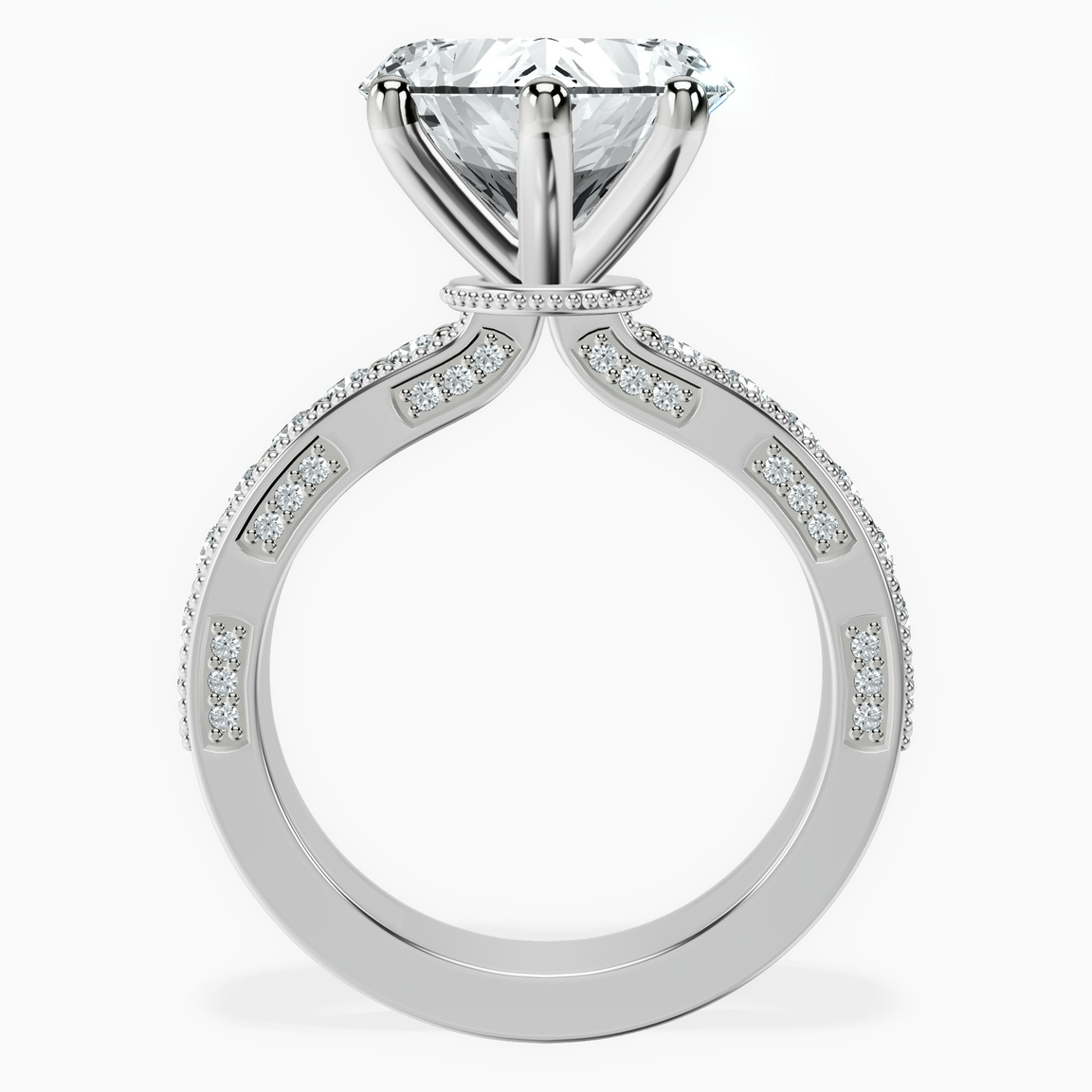 Platinum Regalia Milgrain Lab Diamond Ring side right image one