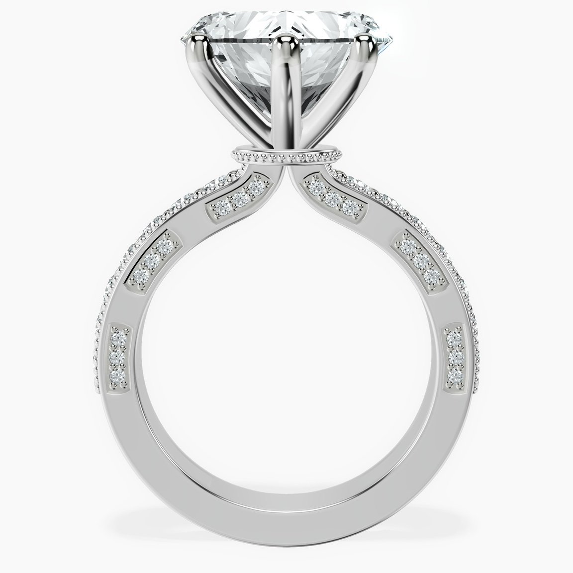 Platinum Regalia Milgrain Lab Diamond Ring side right image one