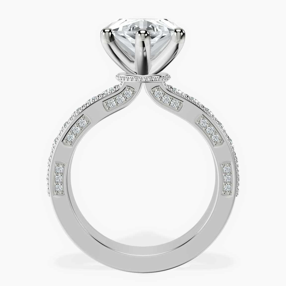 Platinum Regalia Milgrain Lab Diamond Ring side right image one