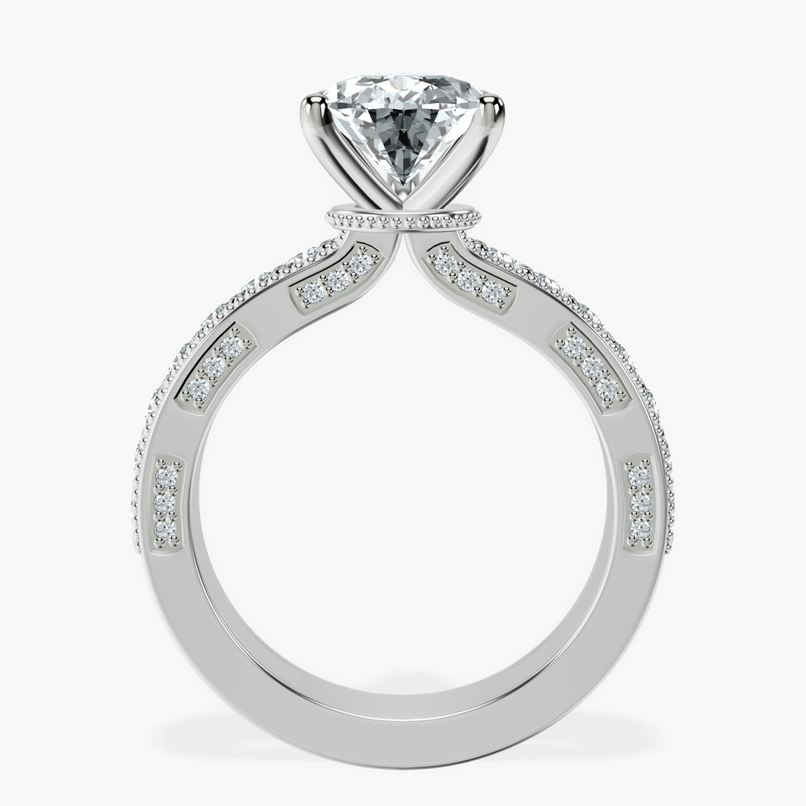 18kt White Gold Regalia Milgrain Lab Diamond Ring side right image one
