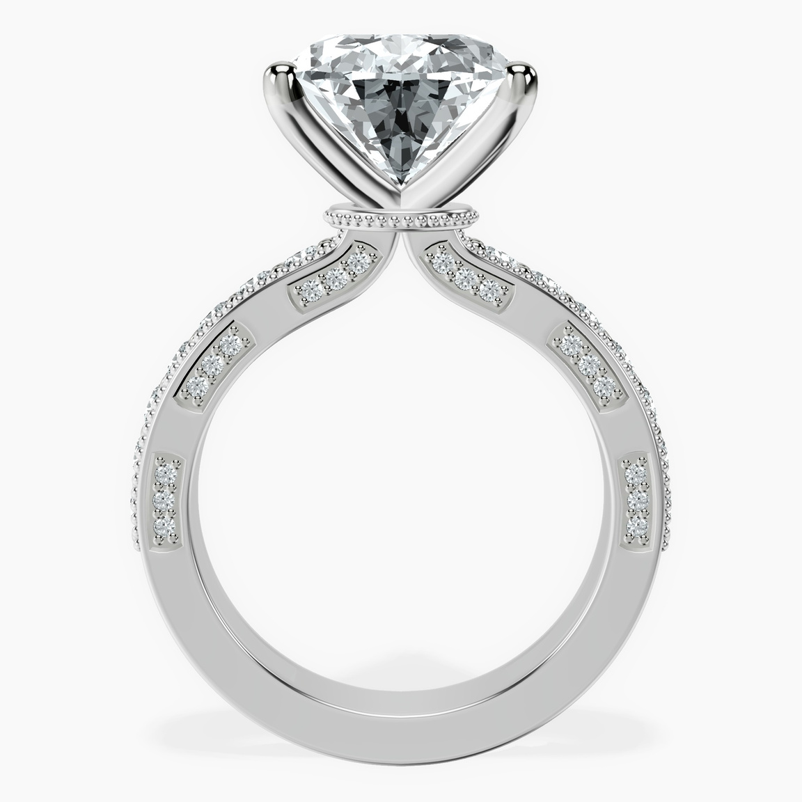 10kt White Gold Regalia Milgrain Lab Diamond Ring side right image one