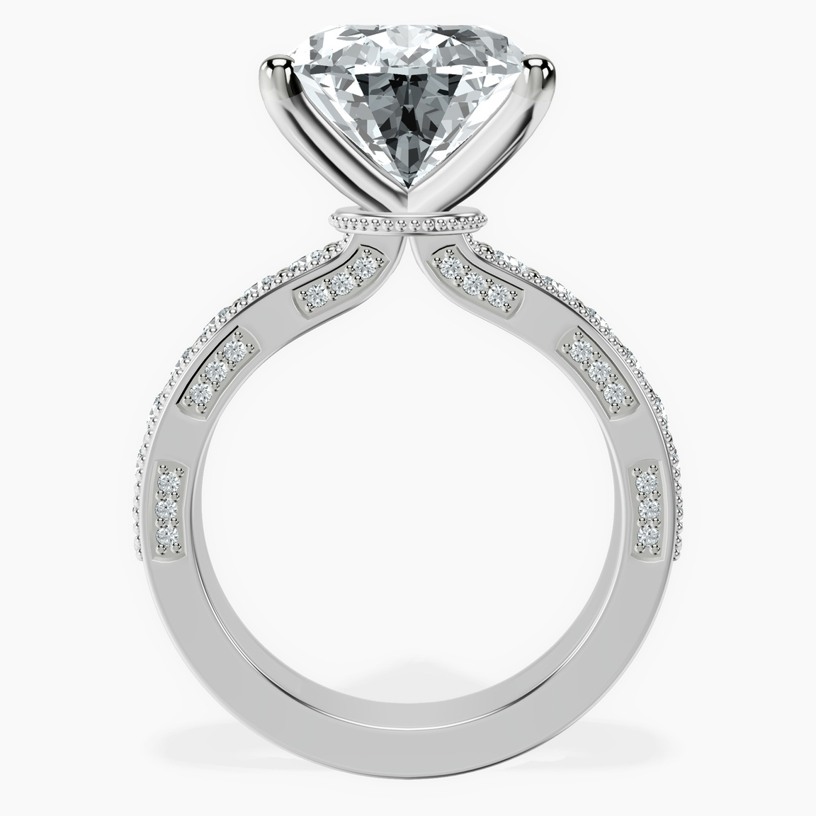 18kt White Gold Regalia Milgrain Lab Diamond Ring side right image one
