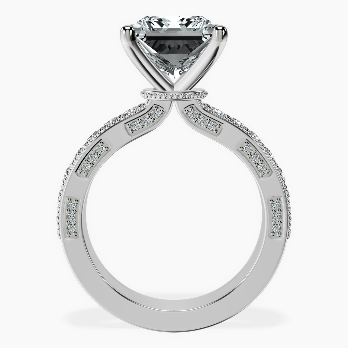 Platinum Regalia Milgrain Lab Diamond Ring side right image one