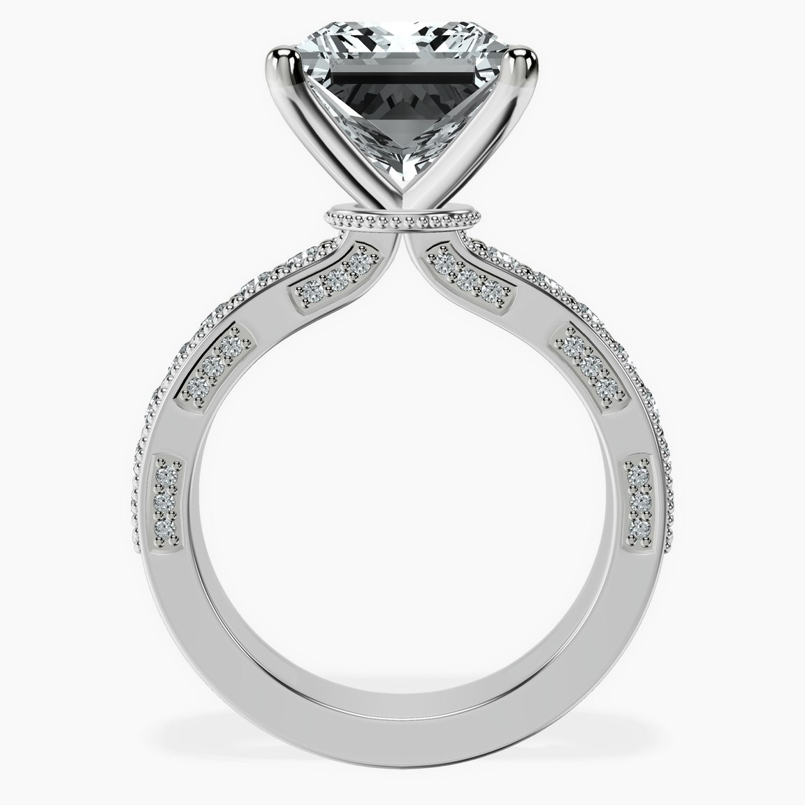 Platinum Regalia Milgrain Lab Diamond Ring side right image one