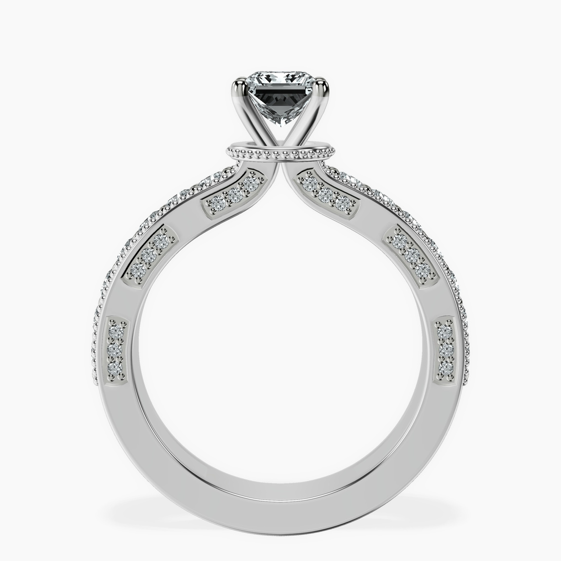 Platinum Regalia Milgrain Lab Diamond Ring side right image one