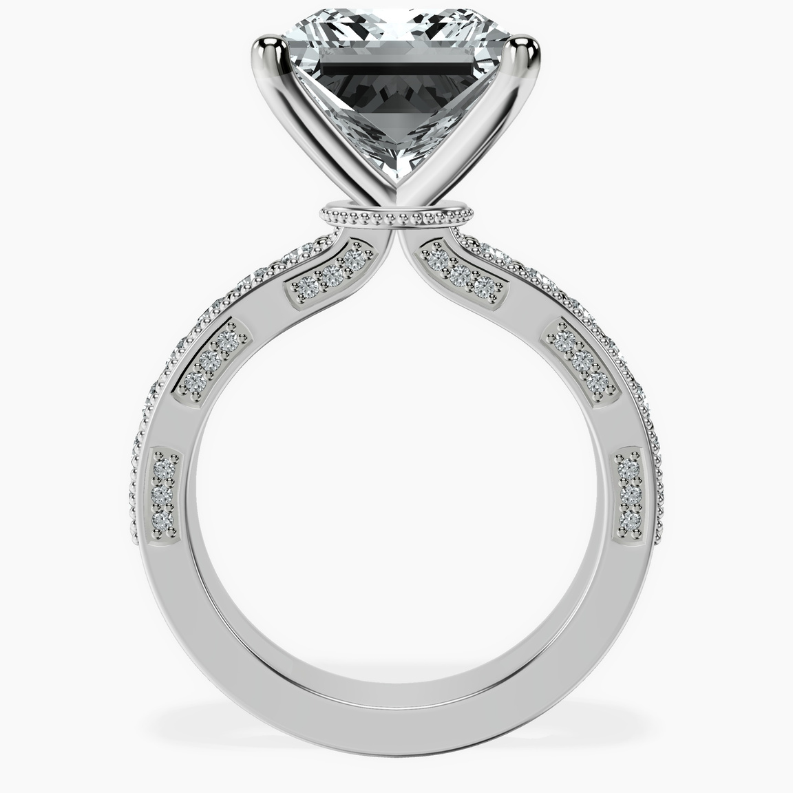 Platinum Regalia Milgrain Lab Diamond Ring side right image one