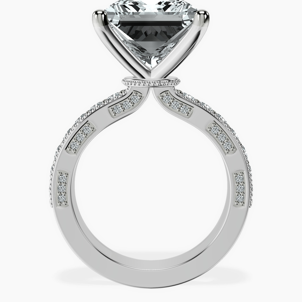 Platinum Regalia Milgrain Lab Diamond Ring side right image one