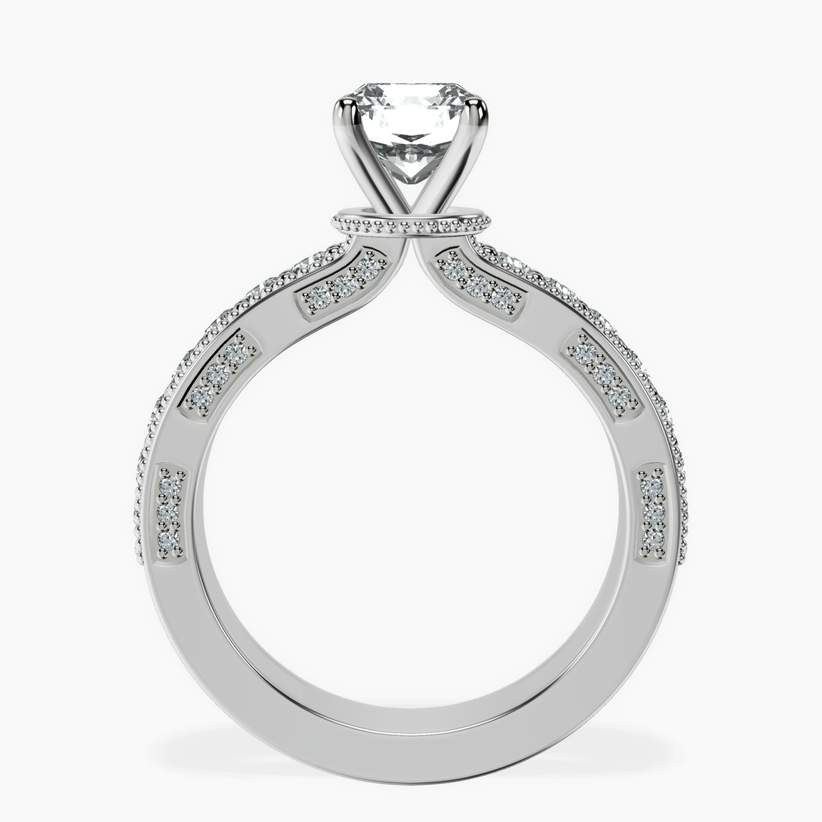 Platinum Regalia Milgrain Lab Diamond Ring side right image one