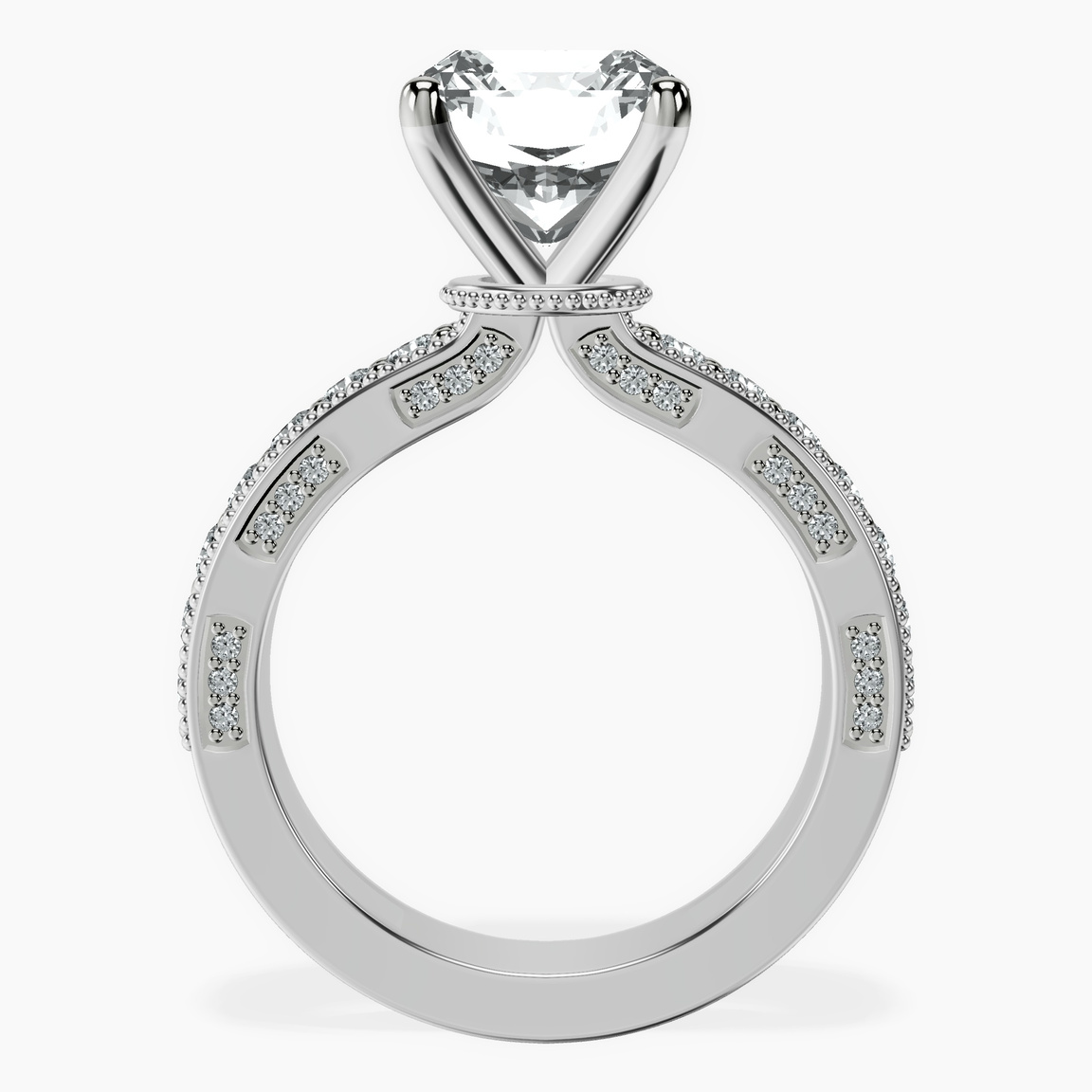 Platinum Regalia Milgrain Lab Diamond Ring side right image one