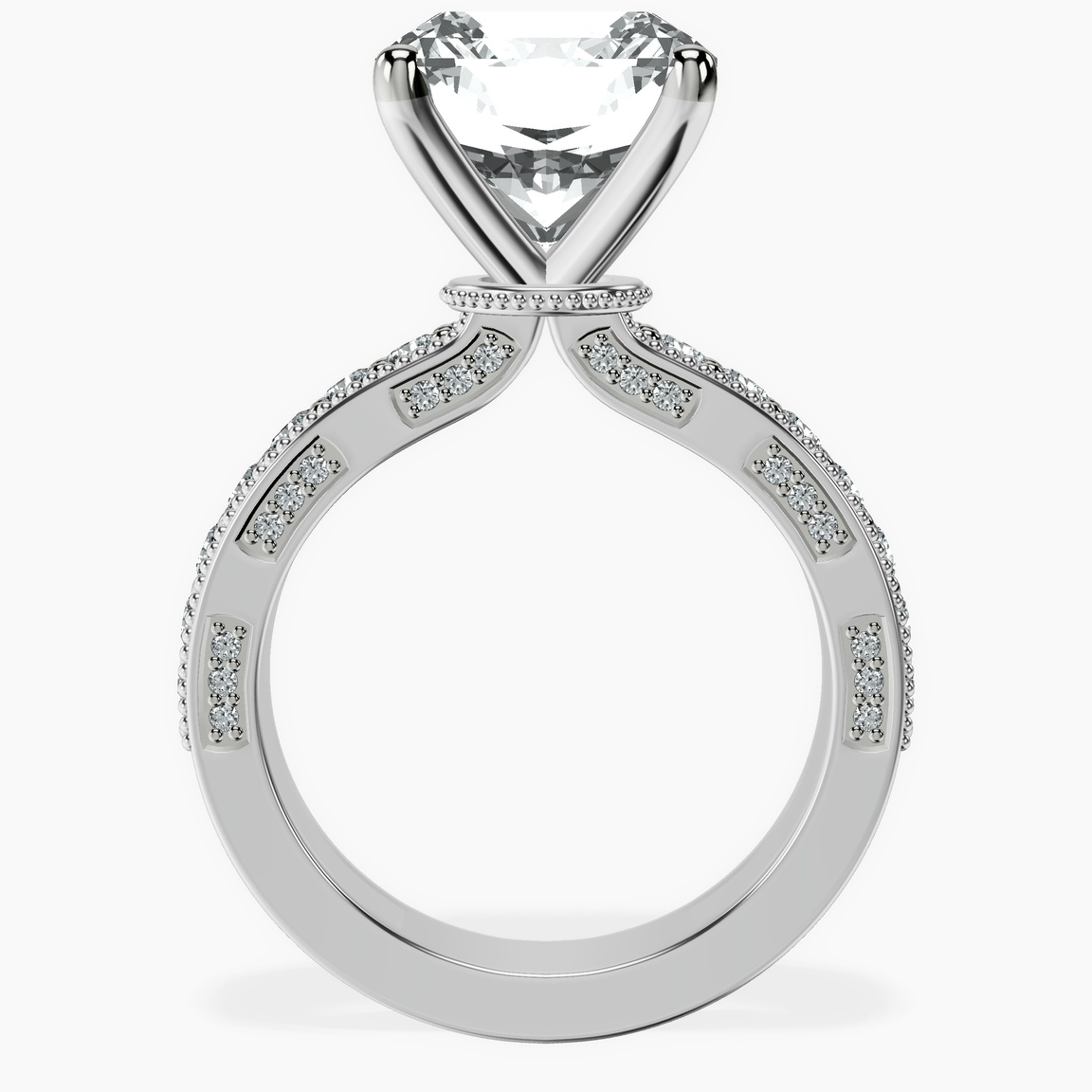 Platinum Regalia Milgrain Lab Diamond Ring side right image one
