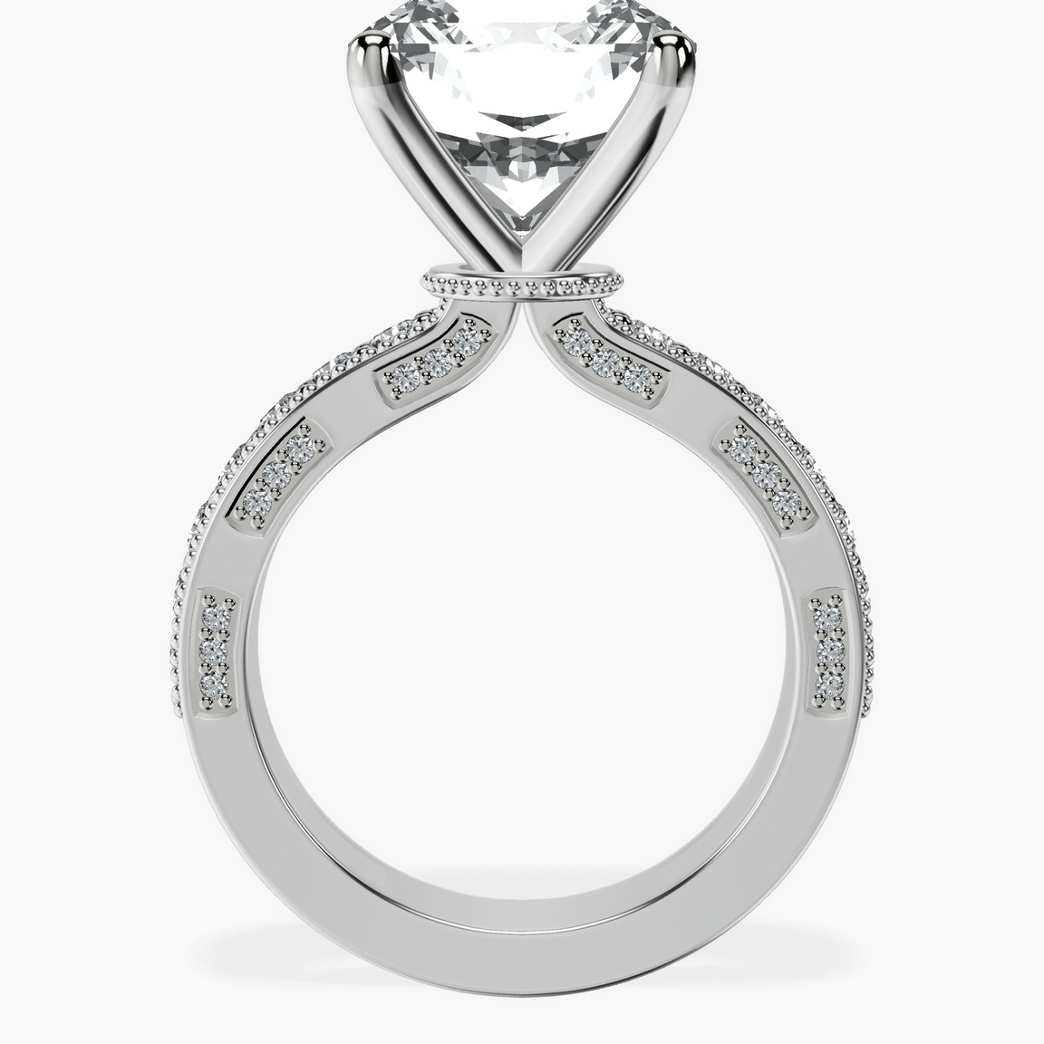 Platinum Regalia Milgrain Lab Diamond Ring side right image one
