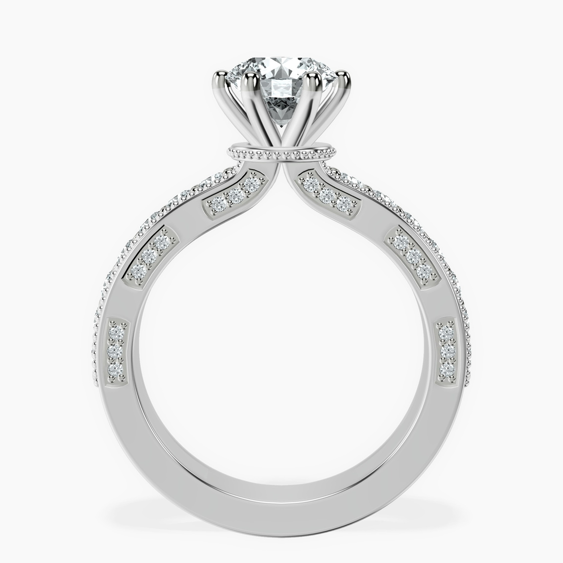 Platinum Regalia Milgrain Lab Diamond Ring side right image one