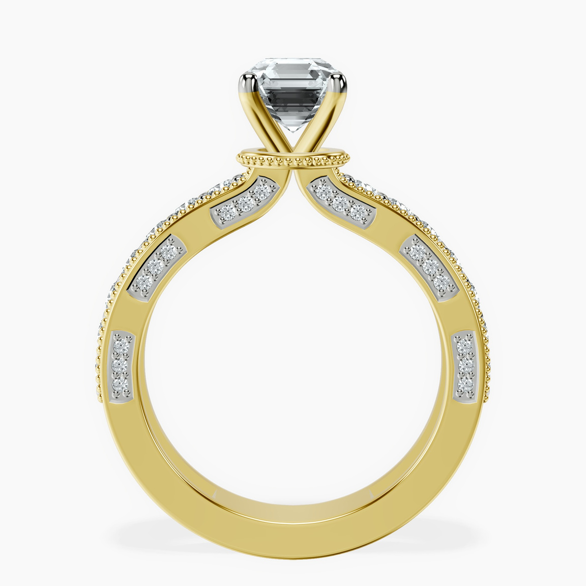 10kt Yellow Gold Regalia Milgrain Lab Diamond Ring side right image one