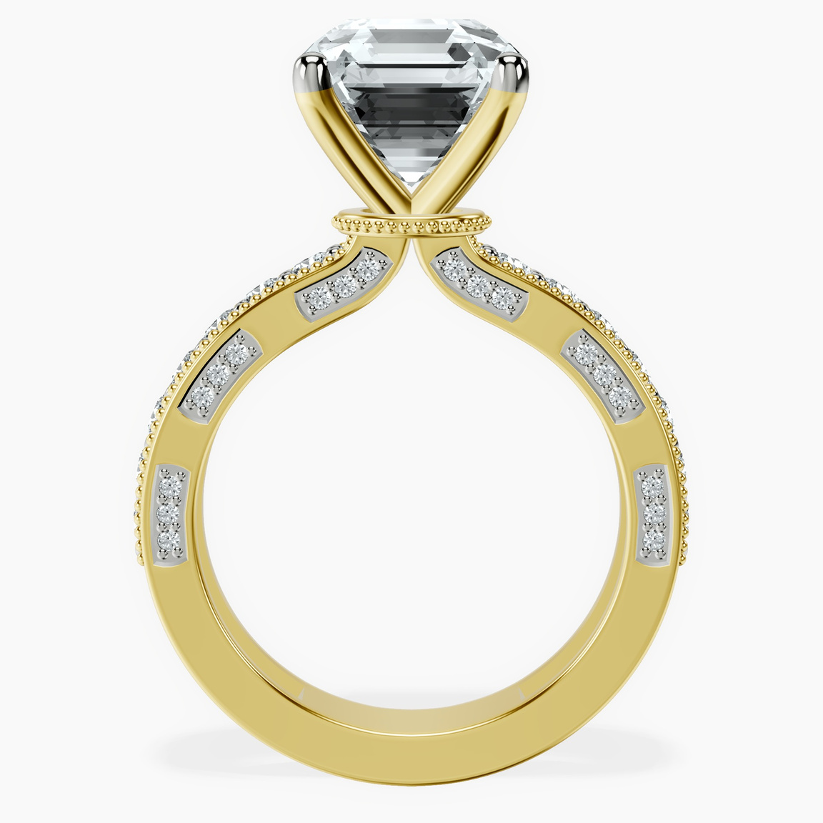 10kt Yellow Gold Regalia Milgrain Lab Diamond Ring side right image one