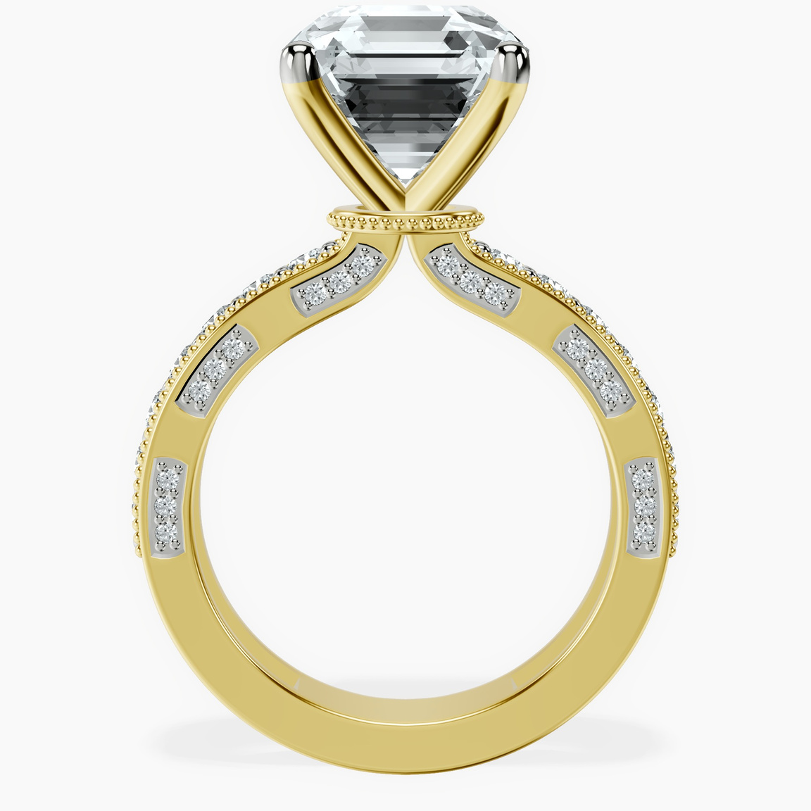 10kt Yellow Gold Regalia Milgrain Lab Diamond Ring side right image one