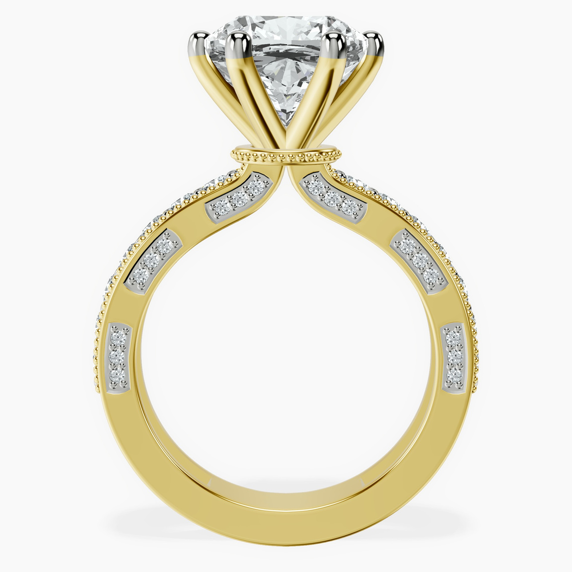 18kt Yellow Gold Regalia Milgrain Lab Diamond Ring side right image one