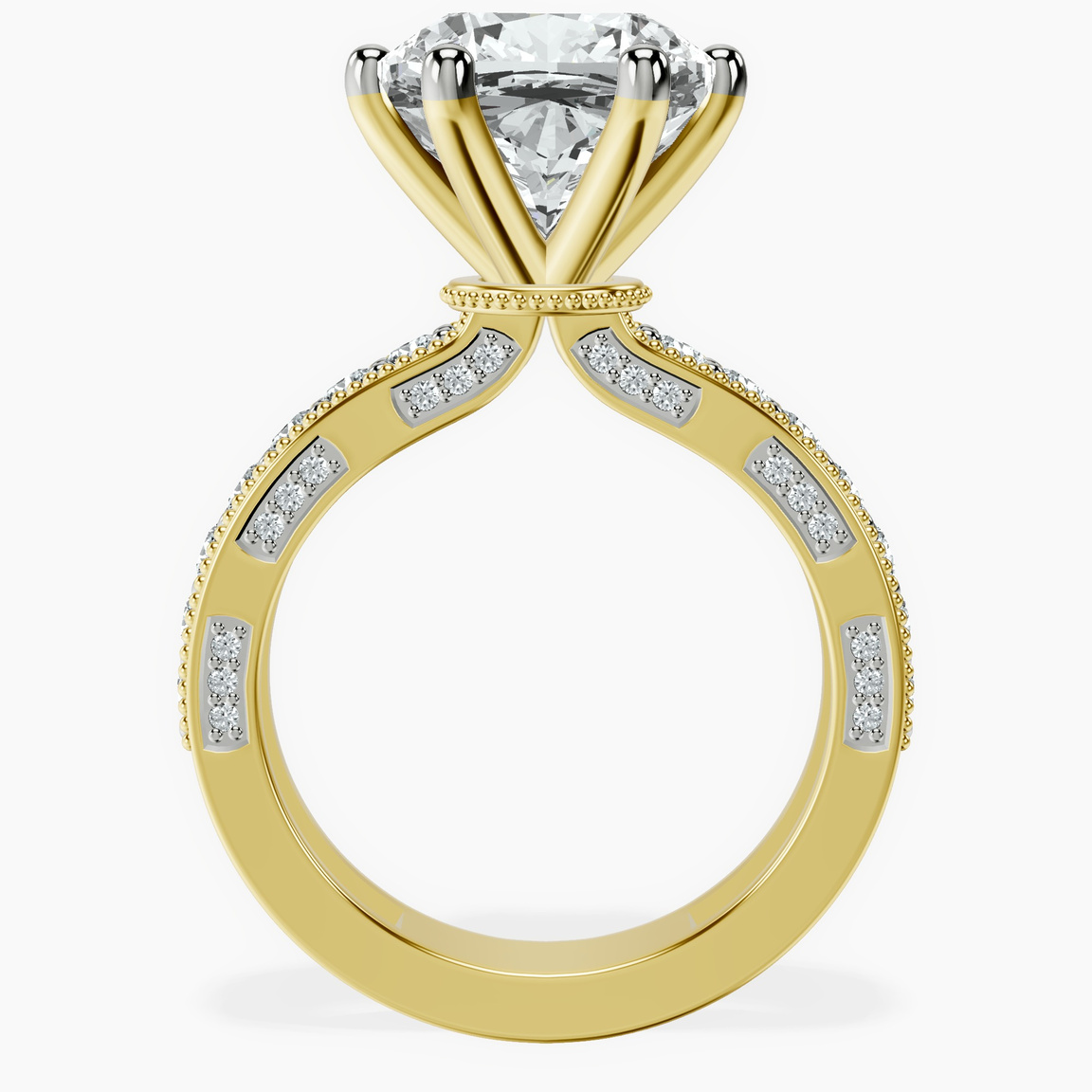10kt Yellow Gold Regalia Milgrain Lab Diamond Ring side right image one