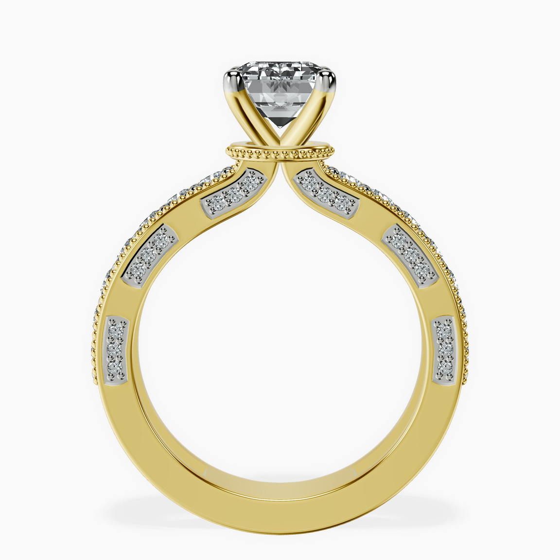 9ct Yellow Gold Regalia Milgrain Lab Diamond Ring side right image one