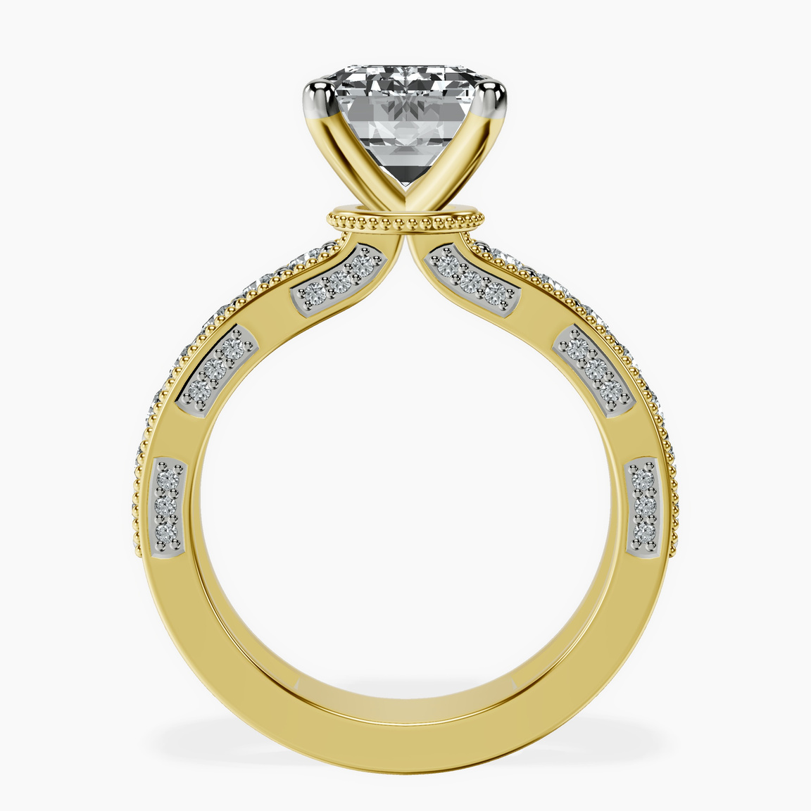 10kt Yellow Gold Regalia Milgrain Lab Diamond Ring side right image one