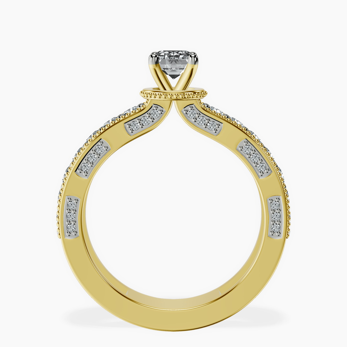 10kt Yellow Gold Regalia Milgrain Lab Diamond Ring side right image one