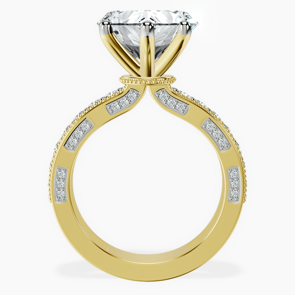 18kt Yellow Gold Regalia Milgrain Lab Diamond Ring side right image one