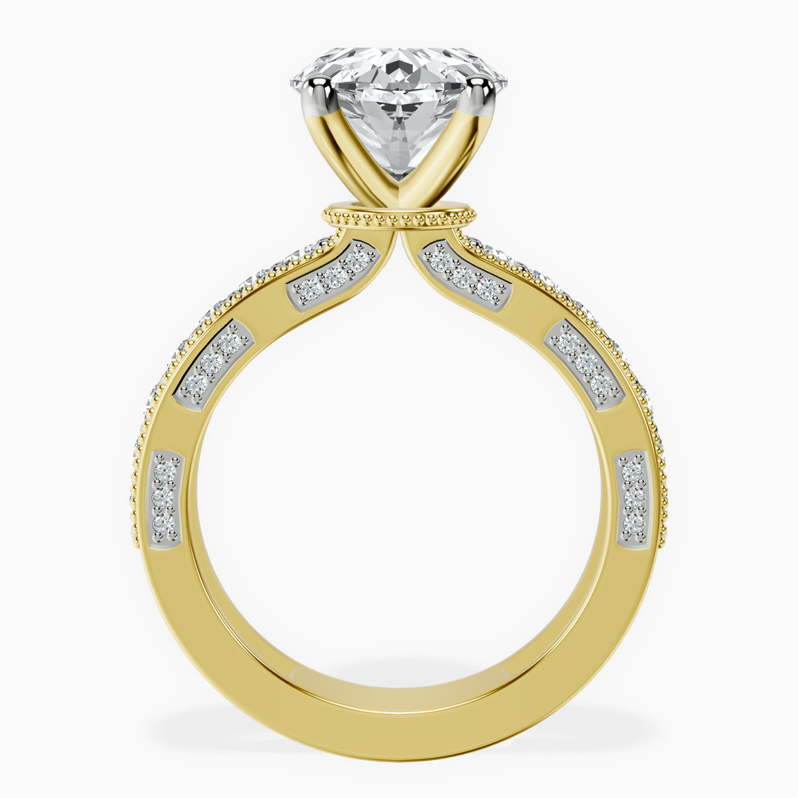 18kt Yellow Gold Regalia Milgrain Lab Diamond Ring side right image one