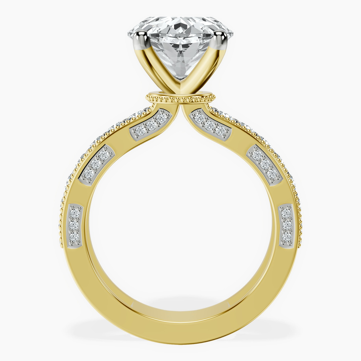 18kt Yellow Gold Regalia Milgrain Lab Diamond Ring side right image one