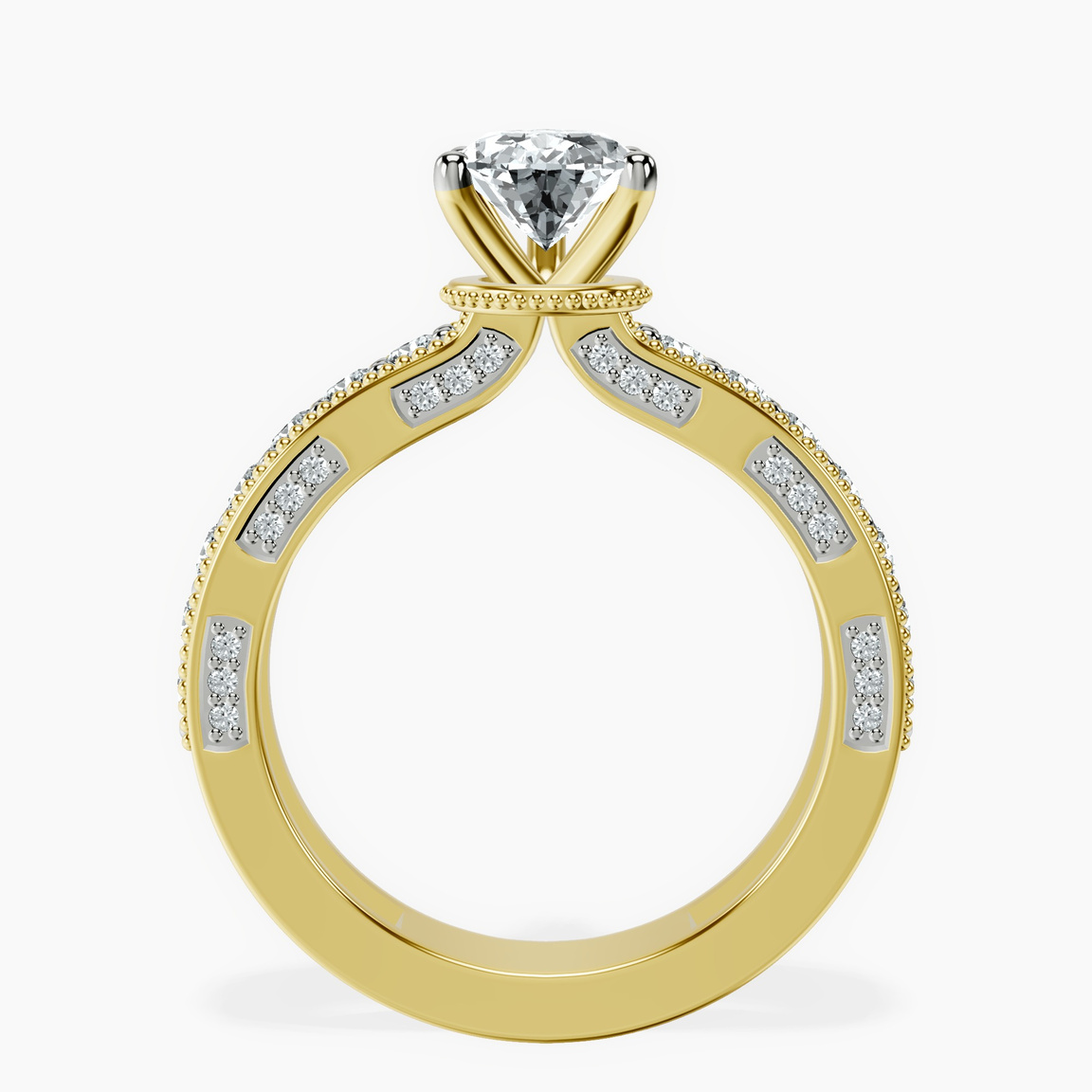 10kt Yellow Gold Regalia Milgrain Lab Diamond Ring side right image one