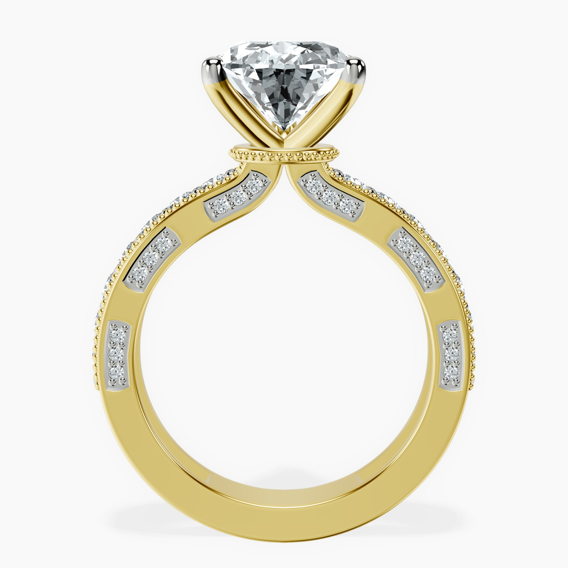 14kt Yellow Gold Regalia Milgrain Lab Diamond Ring side right image one