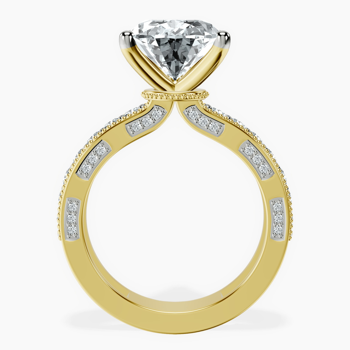 10kt Yellow Gold Regalia Milgrain Lab Diamond Ring side right image one