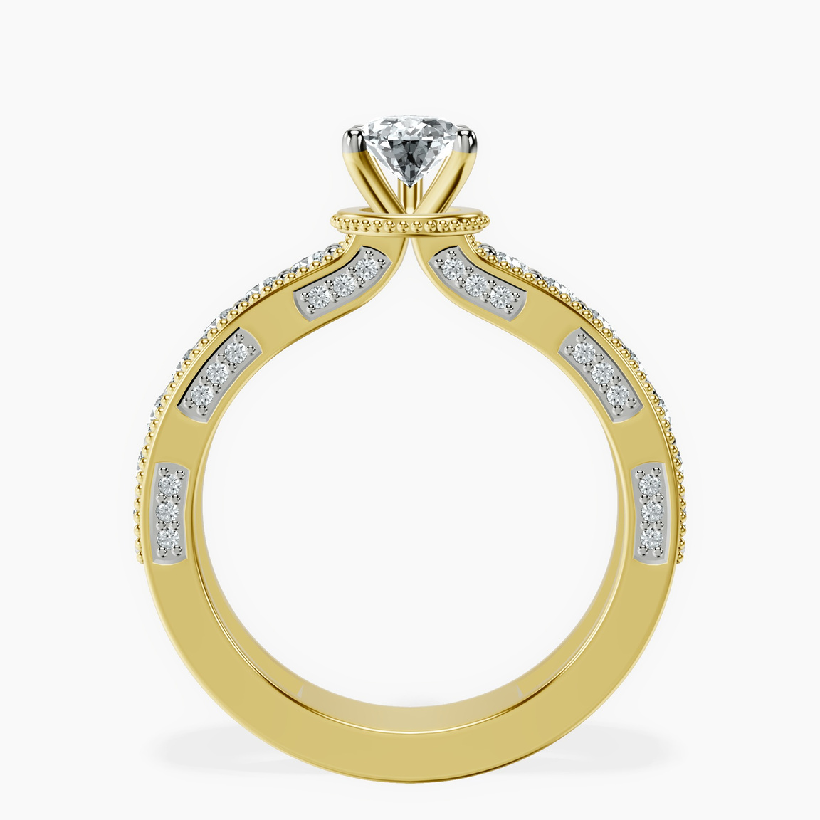 14kt Yellow Gold Regalia Milgrain Lab Diamond Ring side right image one