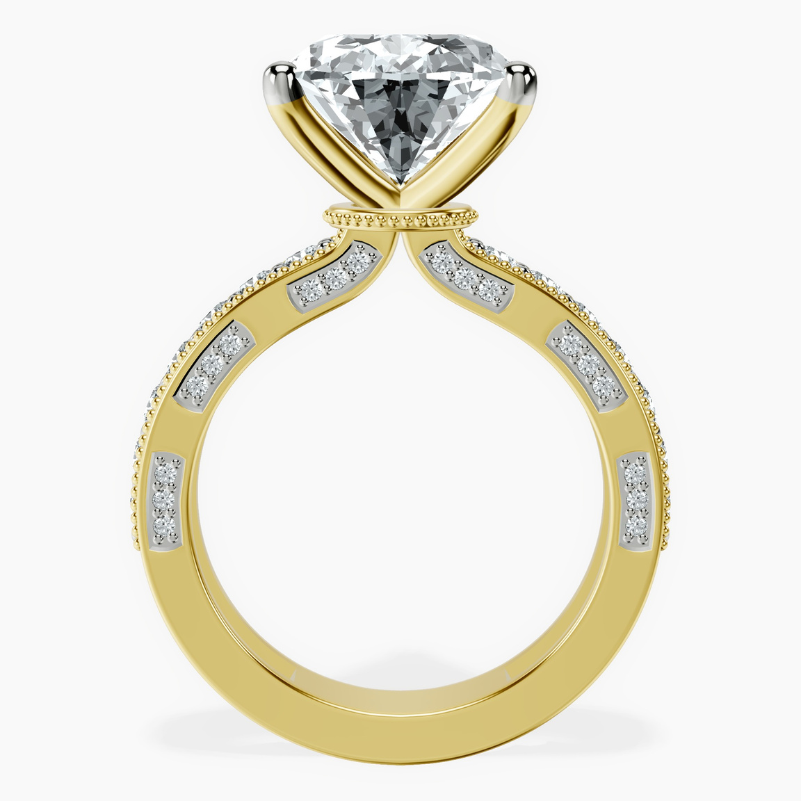 18kt Yellow Gold Regalia Milgrain Lab Diamond Ring side right image one