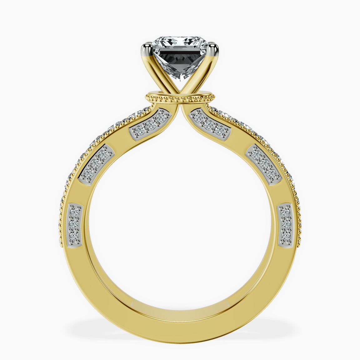 18kt Yellow Gold Regalia Milgrain Lab Diamond Ring side right image one