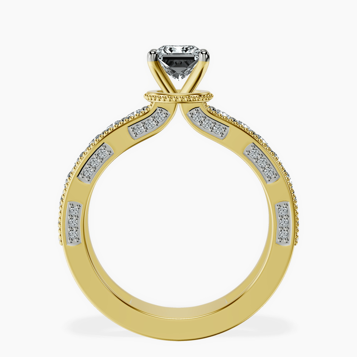 10kt Yellow Gold Regalia Milgrain Lab Diamond Ring side right image one