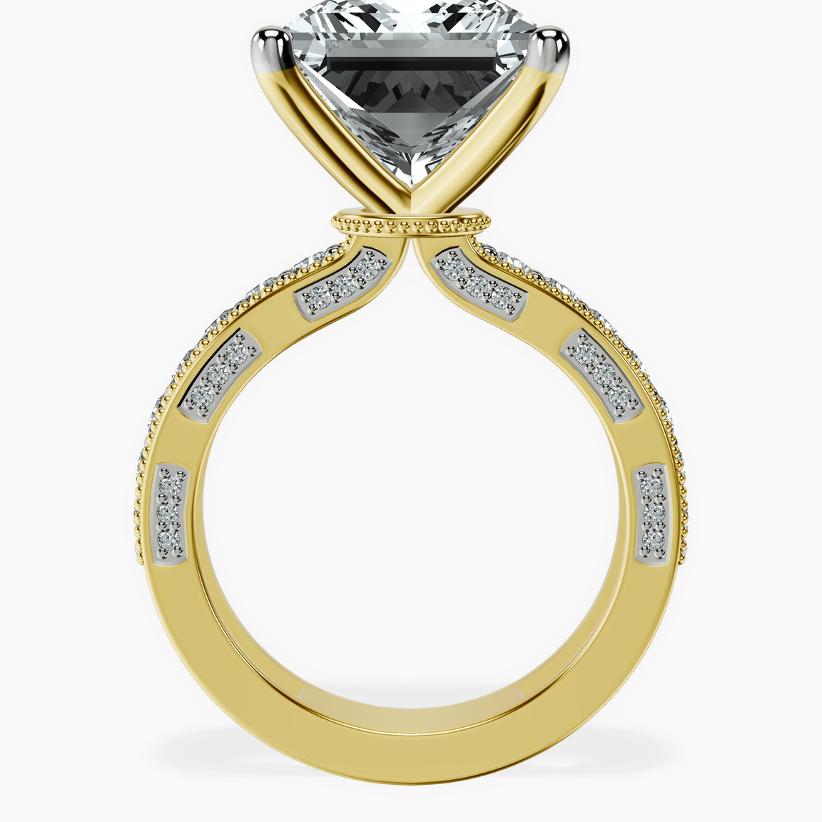 18kt Yellow Gold Regalia Milgrain Lab Diamond Ring side right image one