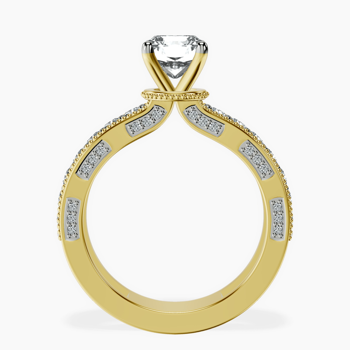 18kt Yellow Gold Regalia Milgrain Lab Diamond Ring side right image one