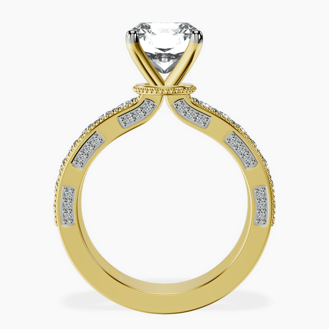 10kt Yellow Gold Regalia Milgrain Lab Diamond Ring side right image one