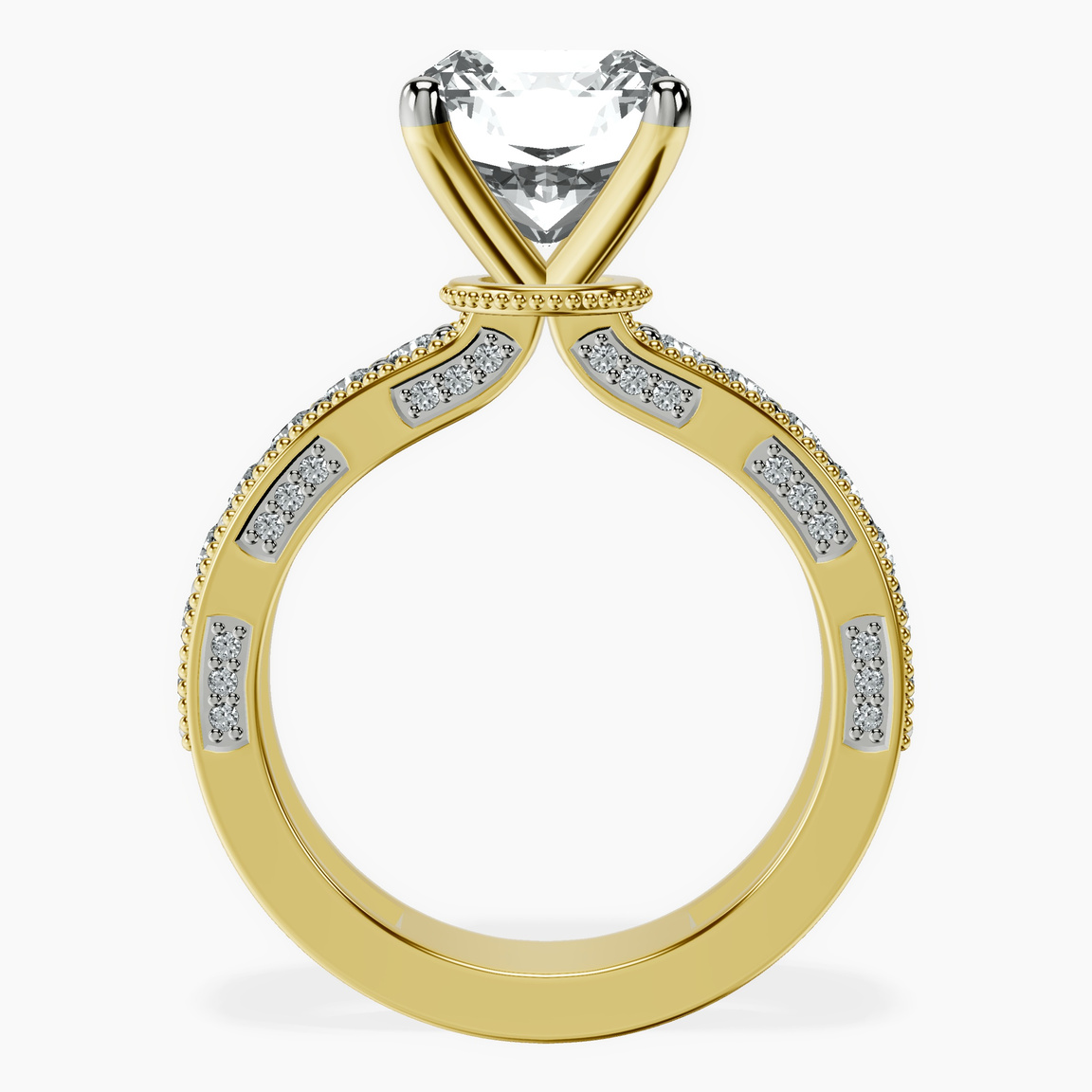 14kt Yellow Gold Regalia Milgrain Lab Diamond Ring side right image one