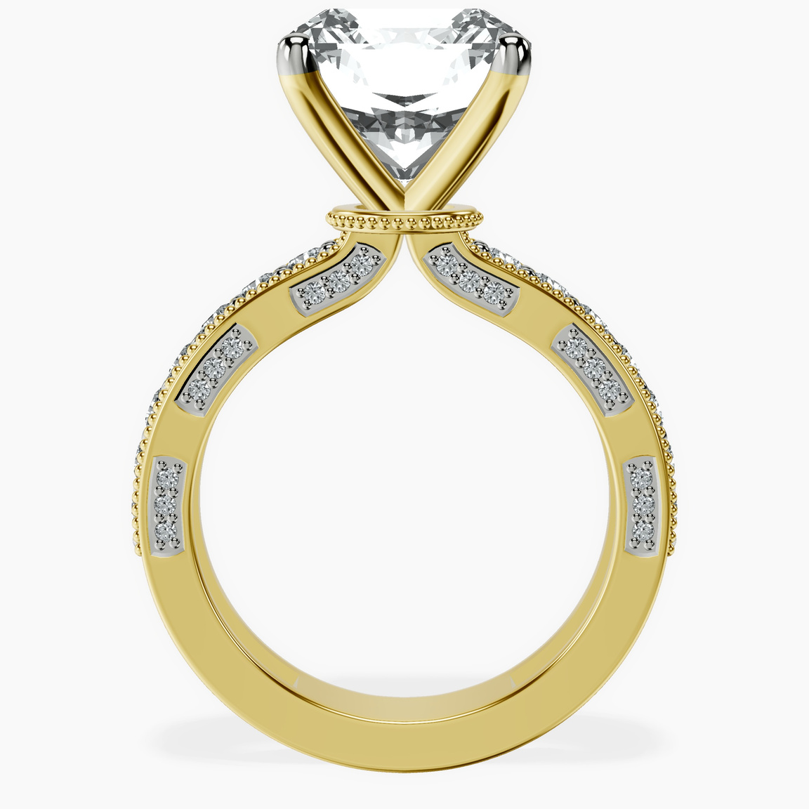 10kt Yellow Gold Regalia Milgrain Lab Diamond Ring side right image one