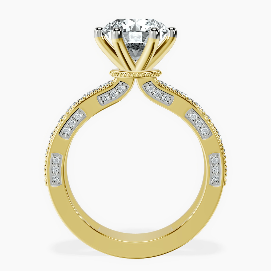 18kt Yellow Gold Regalia Milgrain Lab Diamond Ring side right image one