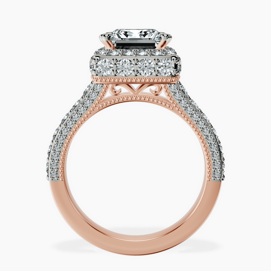 10kt Rose Gold Luxoré Vintage Allure Lab Diamond Ring side right image one