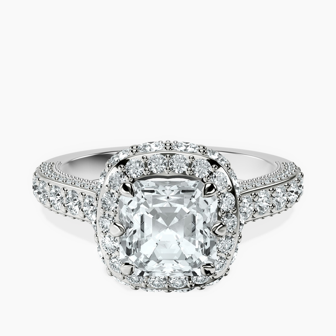 10kt White Gold Luxoré Vintage Allure Lab Diamond Ring front image